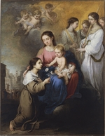Murillo, Bartolomé Estebàn - Madonna und Kind mit Rosa von Viterbo