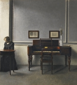Hammershøi, Vilhelm - Ida in einem Interieur mit Klavier