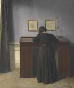 Hammershøi, Vilhelm - Ida an einem Schreibtisch stehend