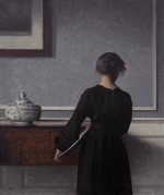 Hammershøi, Vilhelm - Interieur mit Ruckenansicht einer Frau