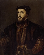 Tizian, (Schule) - Porträt Kaiser Karl V., König von Spanien (1500-1558)