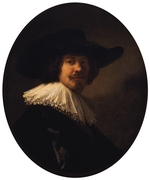 Rembrandt van Rhijn - Porträt eines Mannes in einem breitkrempigen Hut