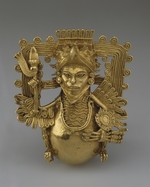 Präkolumbische Kunst - Aztekischer Adlerkrieger. Glocke Anhänger