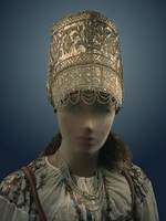 Russischer Meister - Kopfbedeckung für Mädchen. Kokoschnik (Gouvernement Archangelsk)