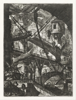 Piranesi, Giovanni Battista - Die Zugbrücke. Aus: Carceri d'Invenzione (Erfundener Kerker)