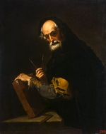 Ribera, José, de - Philosoph mit einem Buch, Zirkel und Goniometer