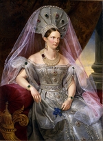 Krüger, Franz - Porträt der Kaiserin Alexandra Fjodorowna (Charlotte von Preußen), in russischer Tracht mit Kokoschnik