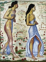 Hodler, Ferdinand - Zwei Frauen in Blumen (Empfindung 1a)