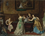 Boutibonne, Charles-Édouard - Billard spielende Damen