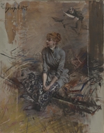 Boldini, Giovanni - Porträt der Schauspielerin Gabrielle Réjane (1856-1920)