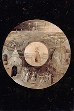 Bosch, Hieronymus - Johannes auf Patmos (Rückseite). Die Passion Christi