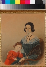 Unbekannter Künstler - Porträt von Maria Prochorowna Kriwzowa mit Sohn Alexander