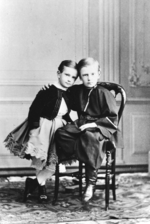 Russischer Fotograf - Die Kinder des Zaren Alexander II. von Russland: Großfürst Sergei Alexandrowitsch und Großfürst Pawel Alexandrowitsch