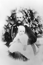 Russischer Fotograf - Porträt Großfürst Michael Nikolajewitsch von Russland (1832-1909) mit dem Kind