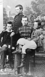 Russischer Fotograf - Großfürst Alexander Alexandrowitsch von Russland (1845-1894) mit Bruder Wladimir Alexandrowitsch von Russland (1847-1909) und Co
