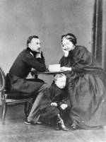 Russischer Fotograf - Großfürst Nikolai Nikolajewitsch (der Ältere) von Russland (1831-1891) mit seiner Frau, Prinzessin Alexandra von Oldenburg (1838