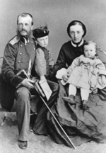 Russischer Fotograf - Porträt Großfürst Michael Nikolajewitsch von Russland (1832-1909) mit Frau, Großfürstin Olga Fjodorowna von Russland (1839-1891)
