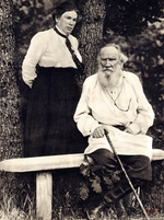 Tschertkow, Wladimir Grigoriewitsch - Lew Tolstoi und Tochter Alexandra