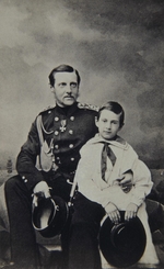 Lewizki, Sergei Lwowitsch - Porträt von Großfürst Konstantin Nikolajewitsch von Russland (1827-1892) mit Sohn Nikolai Konstantinowitsch (1850-1918)