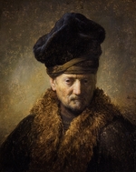Rembrandt van Rhijn - Bildnis eines alten Mannes mit Pelzmütze