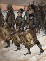 Edelfelt, Albert Gustaf Aristides - Finnische Soldaten des russisch-schwedischen Kriges (Porilaisten Marssi)