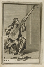 Unbekannter Künstler - Erzlaute. Illustration aus Gabinetto armonico pieno d'instrumenti sonori von Filippo Bonanni