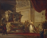 Hüne (Hühne), Andreas Caspar - Katharina II. legt die Trophäen von Tschesme am Grabe Peters des Großen nieder