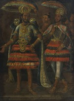 Unbekannter Künstler - Porträt von Moctezuma und Cuauhtémoc
