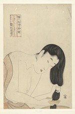 Utamaro, Kitagawa - Junge Frau, ihr Haar kämmend. Aus der Serie Zehn Typen weiblicher Physiognomie