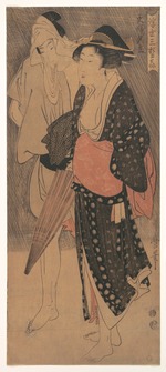 Utamaro, Kitagawa - Paar unter einem Regenguss