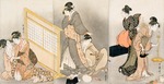 Utamaro, Kitagawa - Double pillow. Triptychon
