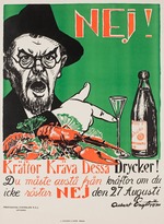 Engström, Albert - Nein!. Plakat zum schwedischen Referendum über das Alkoholverbot