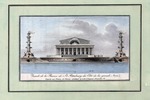 Thomas de Thomon, Jean François - Fassade der Börse auf der Ostspitze der Wassiljewski-Insel mit zwei Rostrasäulen