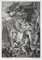 Choffard, Pierre-Philippe - Allegorie der Kaiserin Katharina II. mit dem Text von Nakas (Instruktion)
