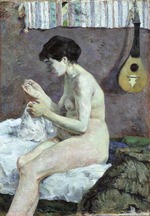 Gauguin, Paul Eugéne Henri - Aktstudie (Nähende Suzanne)