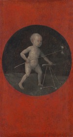 Bosch, Hieronymus - Kind mit Laufstuhl und Windrad (Rückseite von Kreuztragung Christi)