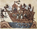 Unbekannter Künstler - Abu Zayd bittet, an Bord genommen zu werden. Miniatur von Makame al-Hariris