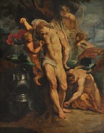 Rubens, Pieter Paul - Heiliger Sebastian, von Engeln gepflegt