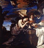 Guercino - Die büßende Maria Magdalena mit zwei Engeln