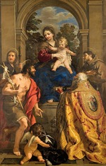 Cortona, Pietro da - Madonna und Kind mit heligen Jakob, Johannes dem Täufer, Papst Stephan I. und Franziskus