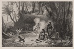 Debret, Jean-Baptiste - Aldea de Cabocles à Canta-Gallo. Illustration aus Voyage pittoresque et historique au Brésil
