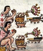 Sahagún, Bernardino de - Aztekische Küche. Aus Historia General de las Cosas de la Nueva España von Bernardino de Sahagún