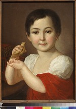 Tropinin, Wassili Andrejewitsch - Porträt von Fürstin Lidia Alexejewna Gortschakowa (1807-1826) mit Kanarienvogel