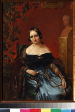Popow, Andrei Andrejewitsch - Porträt von Anna Alexejewna Andrault (1808-1888), geb. Olenina