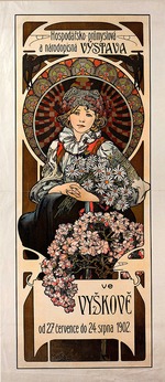 Mucha, Alfons Marie - Wirtschaftlich-industrielle und ethnographische Ausstellung in Vyskov (Wischau)