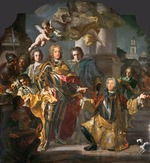 Solimena, Francesco - Karl VI. und Gundacker Graf Althann (Gundaker Althann überreicht Karl VI. das Inventar der kaiserlichen Kunstsammlungen)