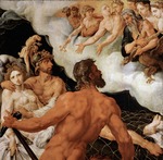 Heemskerck, Maarten Jacobsz, van - Vulkan zeigt den Göttern die in seinem Netz gefangenen Venus und Mars