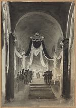 Unbekannter Künstler - Die Trauerdekoration für Peter III. und Katharina II. in der Peter-und-Paul-Kathedrale