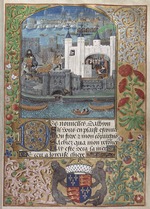 Niederländischer Meister - Der Tower von London, das Zollhaus und Karl, Herzog von Orléans gefangen im Tower. Aus: Pseudo-Heloise von Charles d'Orleans