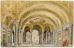 Zuccarelli, Giovanni - Großes Schlosszimmer, 3. Akt, Bühnenbildentwurf zur Oper Otello von Giuseppe Verdi, Welturaufführung, La Scala, 5. Februar 1887
